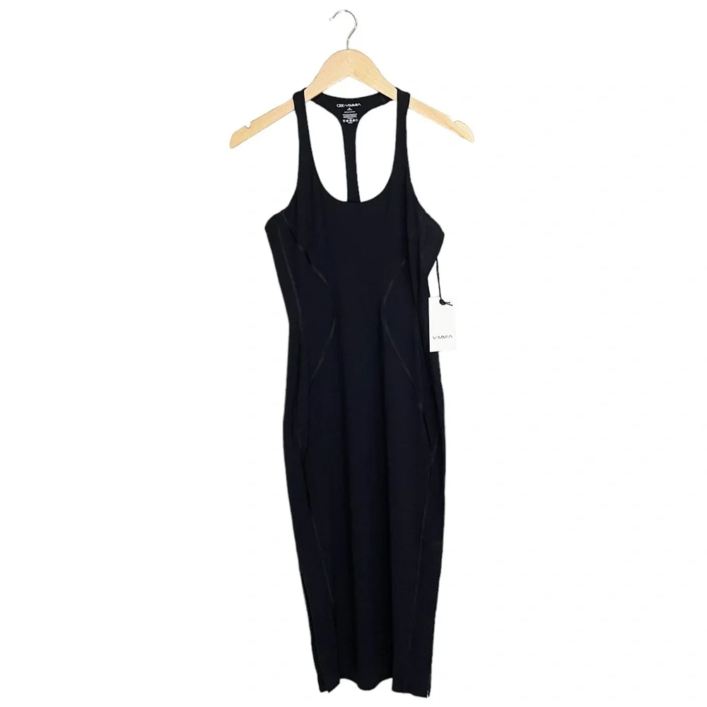 NWT Vimmia x CRK T Back Tank Midi Dress Black - Picture 2 of 5